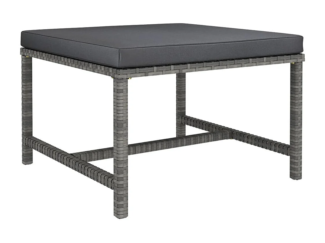 Salon de jardin 3 pcs avec coussins Gris Résine tressée FR29261