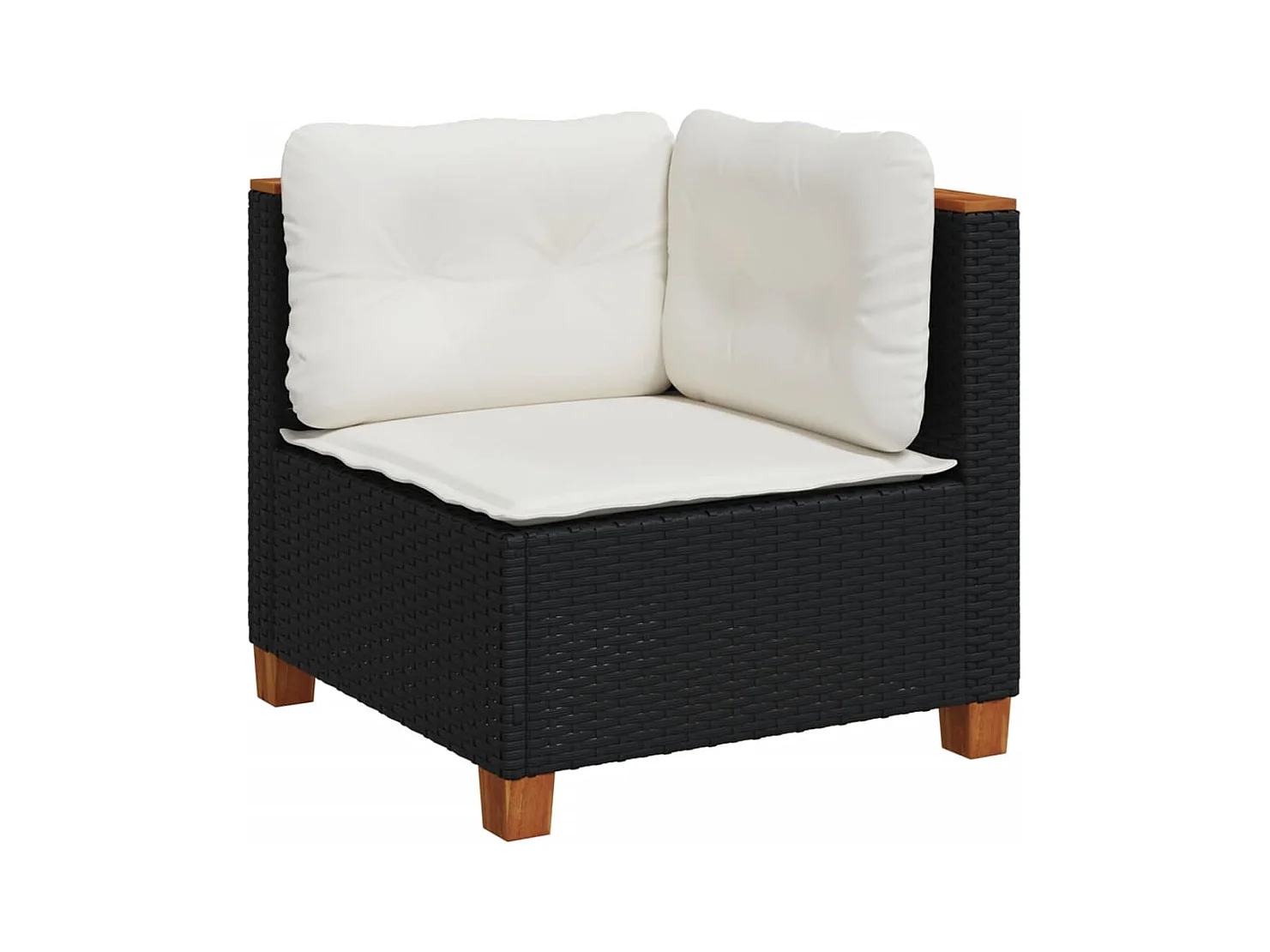 5 pcs conjunto sofás de jardim com almofadões vime PE preto PT875053