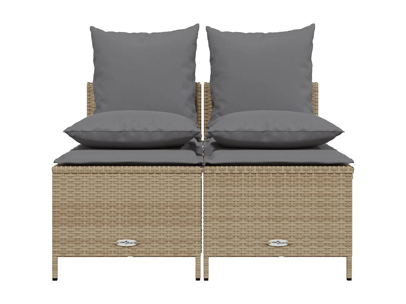 Salon de jardin avec coussins 4 pcs beige résine tressée FR25671