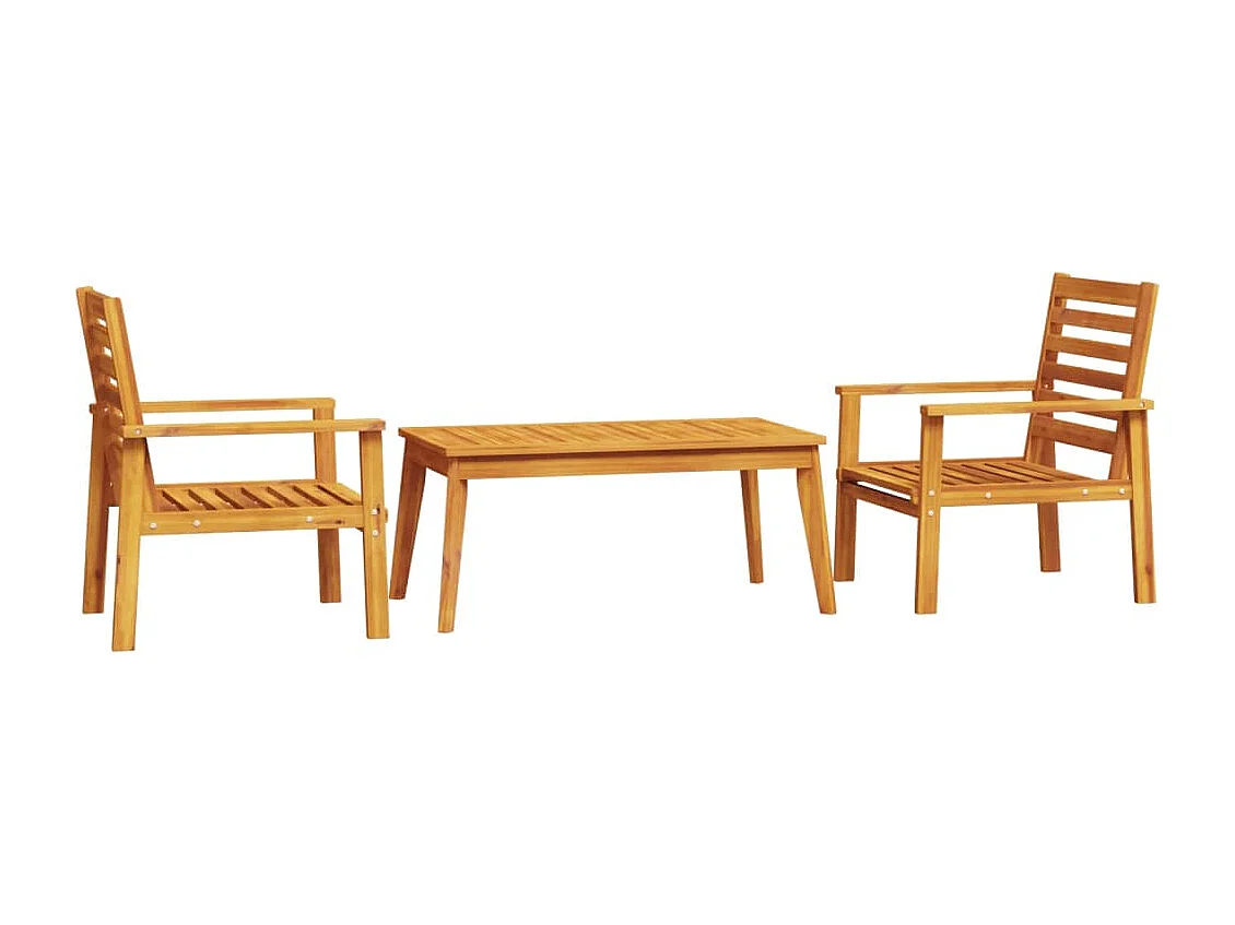 Ensemble de salon de jardin 3 pcs bois d'acacia solide FR56604