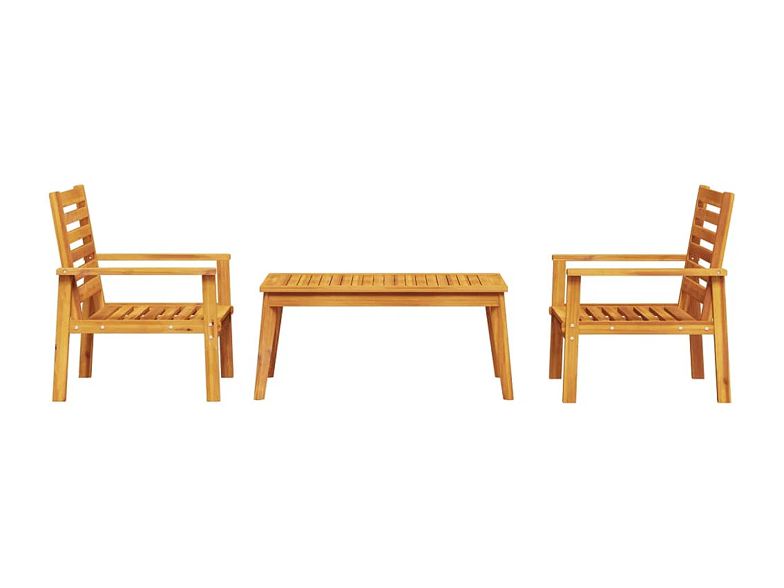 Ensemble de salon de jardin 3 pcs bois d'acacia solide FR56604