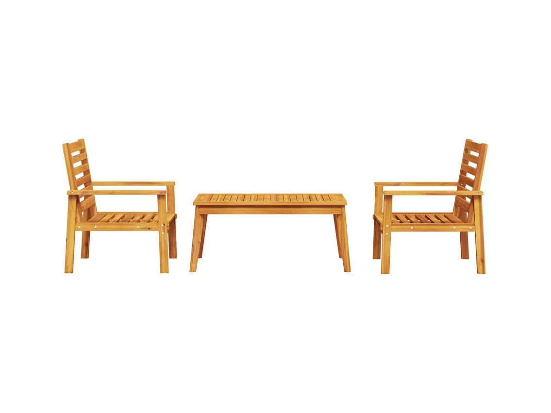 Ensemble de salon de jardin 3 pcs bois d'acacia solide FR56604