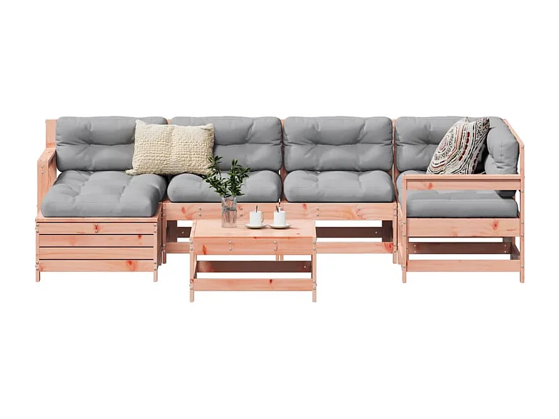 7 pcs conjunto sofás jardim madeira abeto-de-douglas PT357605