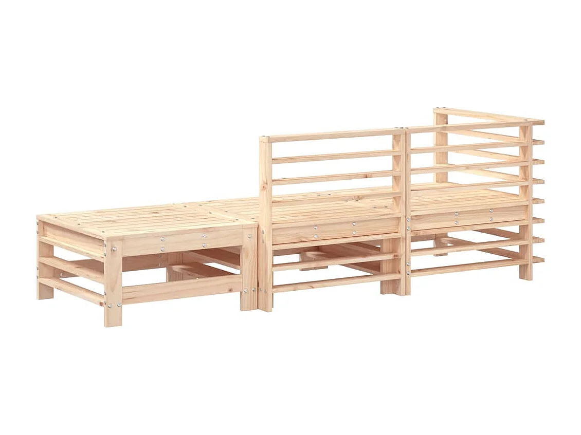 Salon de jardin 3 pcs bois massif de pin FR80629