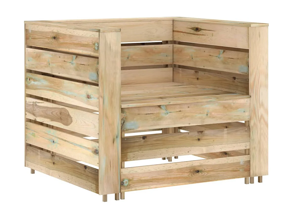 Salon de jardin palette 2 pcs Bois de pin imprégné FR18223