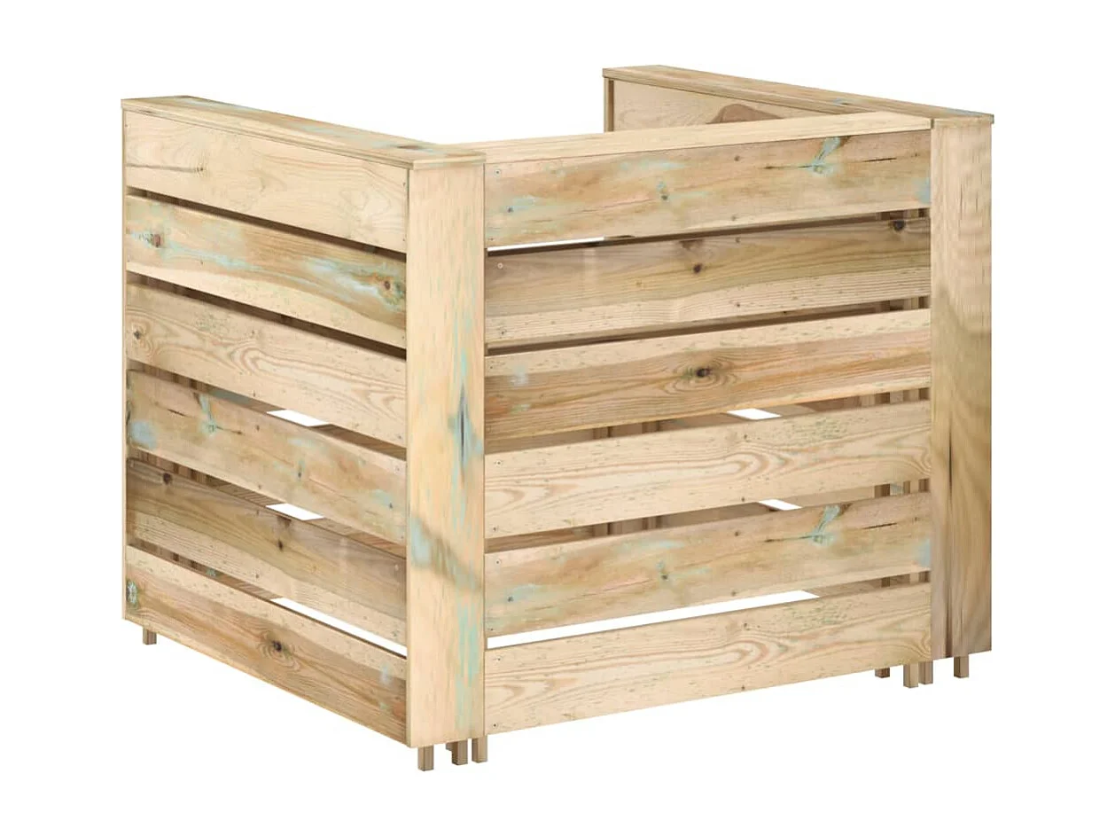 Salon de jardin palette 2 pcs Bois de pin imprégné FR18223