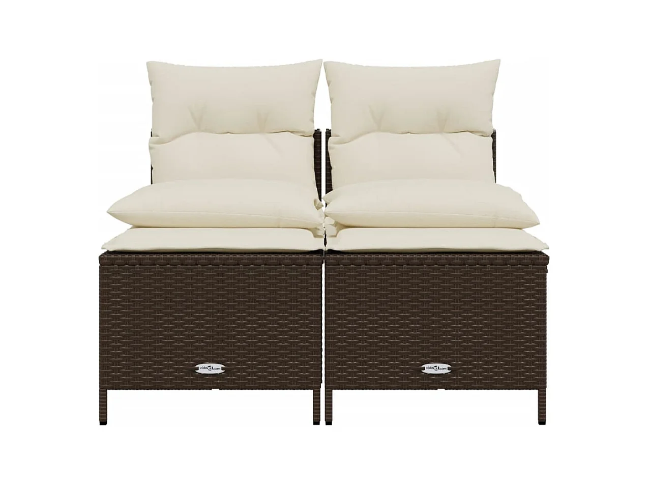 Salon de jardin 4 pcs avec coussins marron résine tressée FR16260