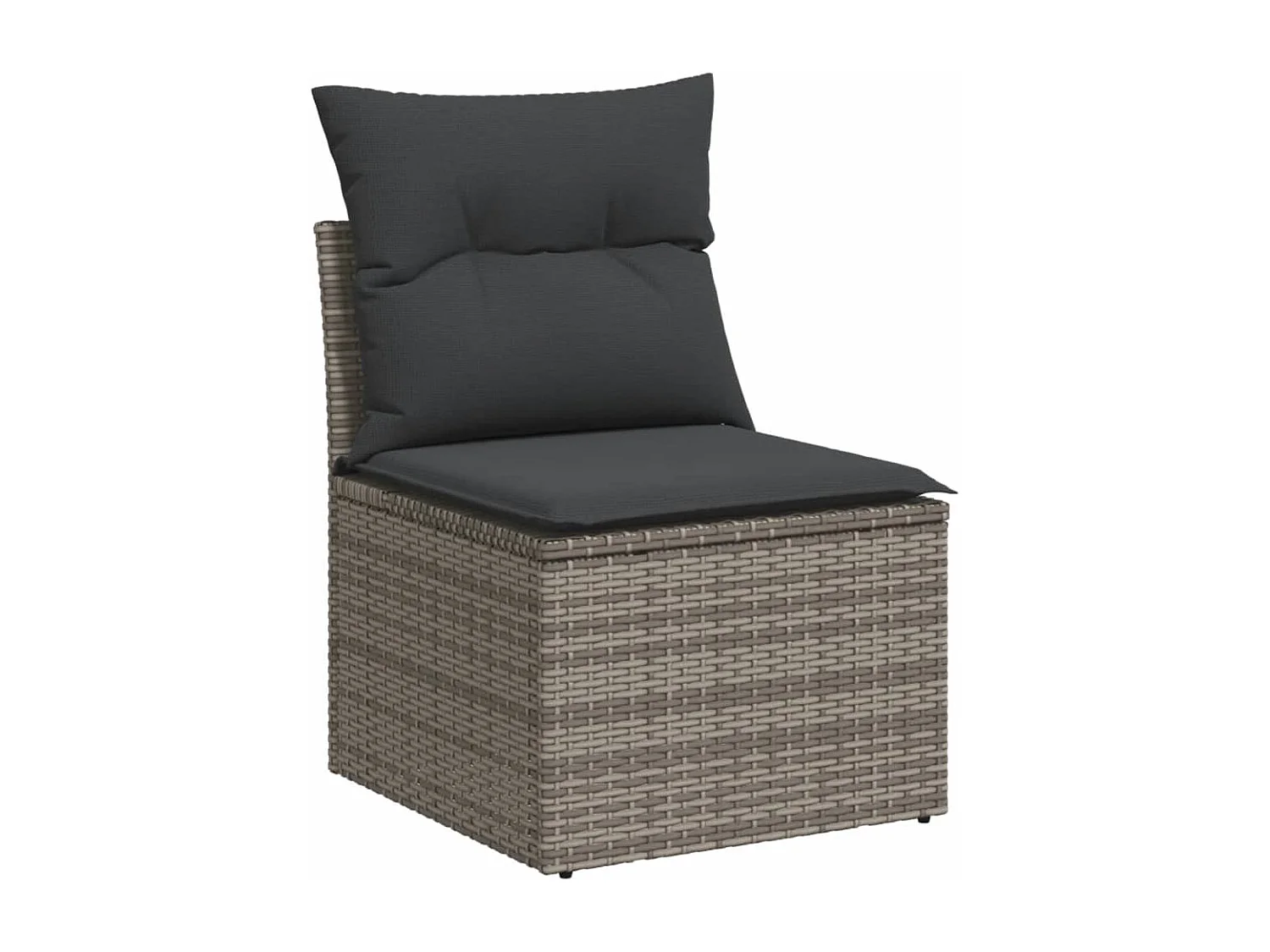 Salon de jardin 4 pcs avec coussins gris résine tressée FR51524