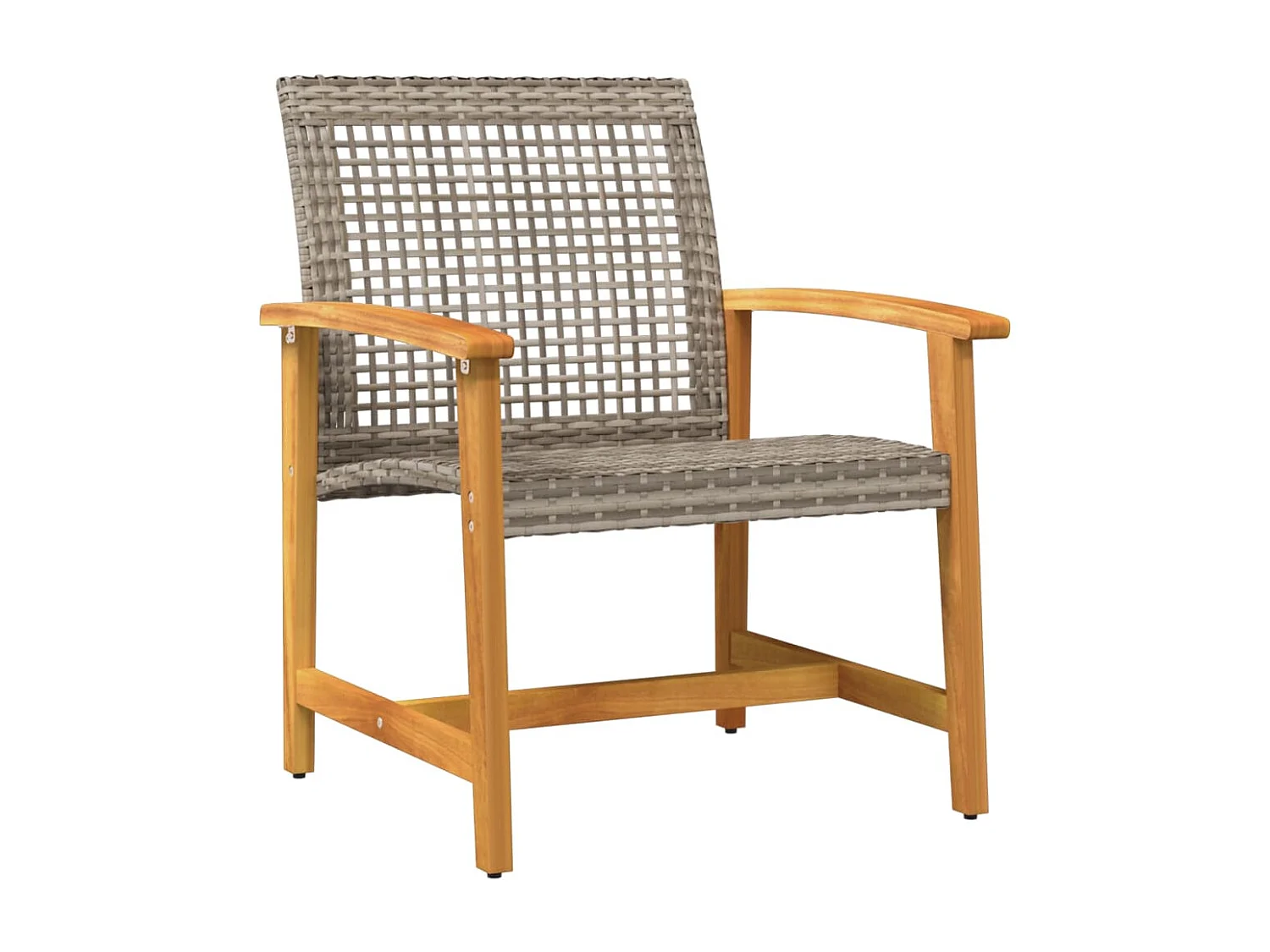 Salon de jardin 5 pcs gris résine tressée et bois d'acacia FR24153