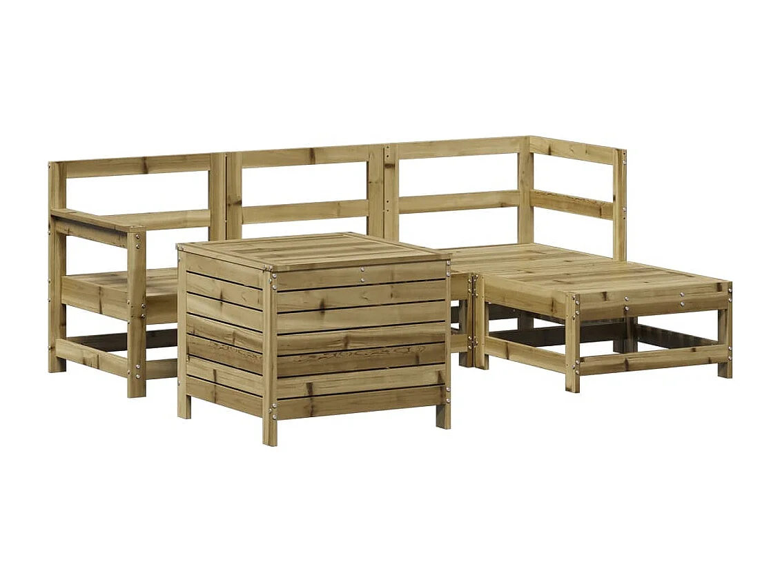 Conjunto de jardín 5 piezas madera de pino impregnada ES557815