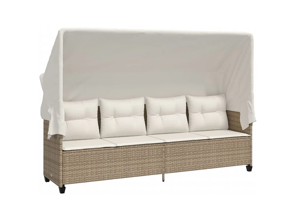 Salon de jardin avec coussins 5 pcs beige résine tressée FR70004
