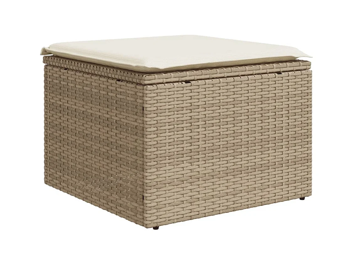 Salon de jardin avec coussins 5 pcs beige résine tressée FR57252