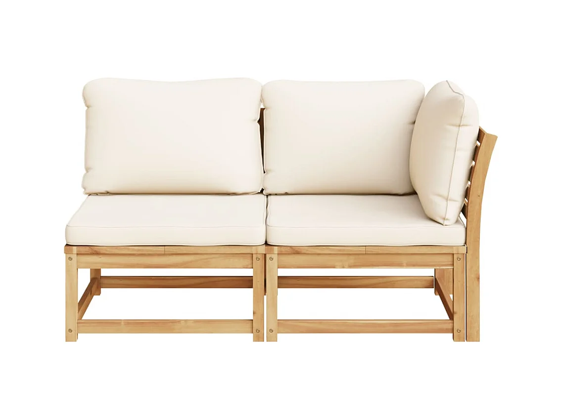 Salon de jardin 2 pcs avec coussins bois massif d'acacia FR62048