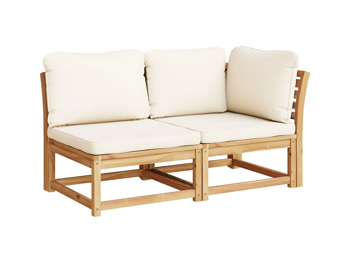 Salon de jardin 2 pcs avec coussins bois massif d'acacia FR62048