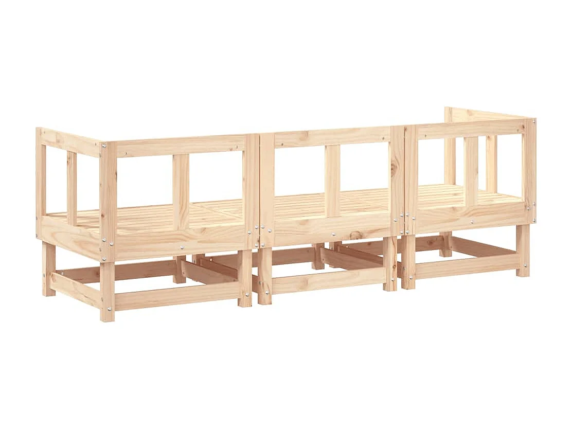 Salon de jardin 3 pcs bois massif de pin FR66653