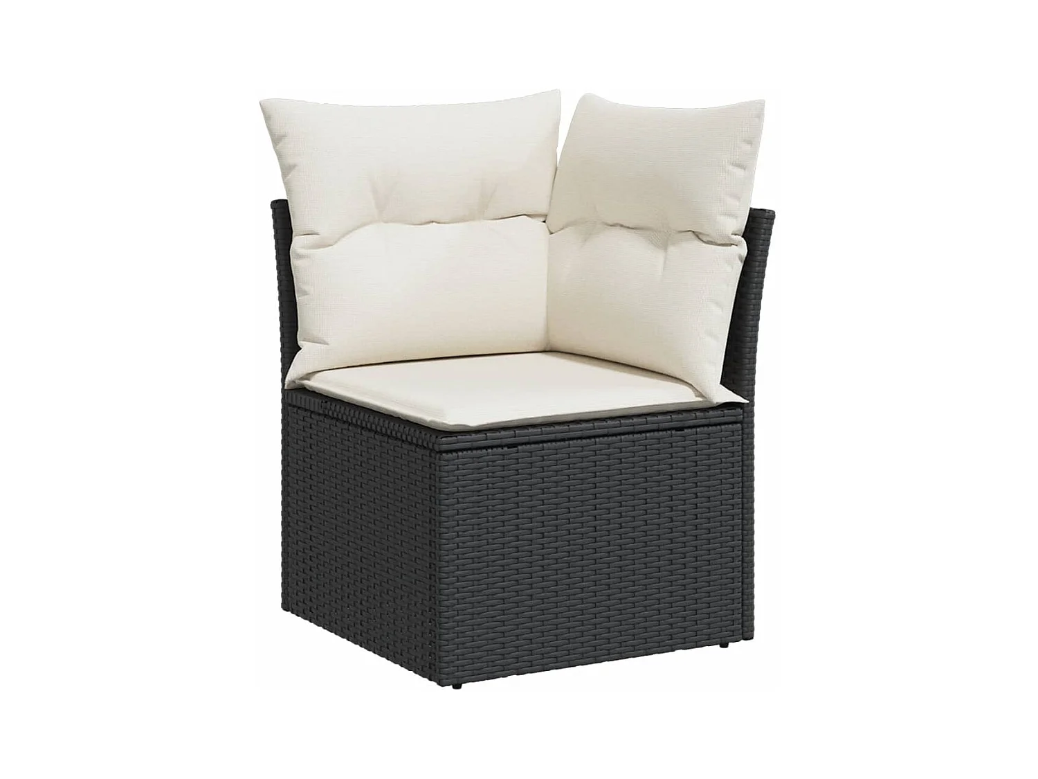 Salon de jardin 4 pcs avec coussins noir résine tressée FR30204