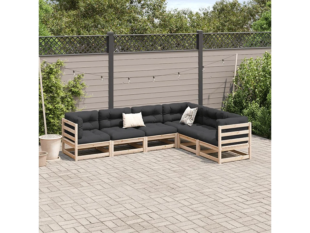 Salon de jardin 6 pcs bois de pin massif FR87826
