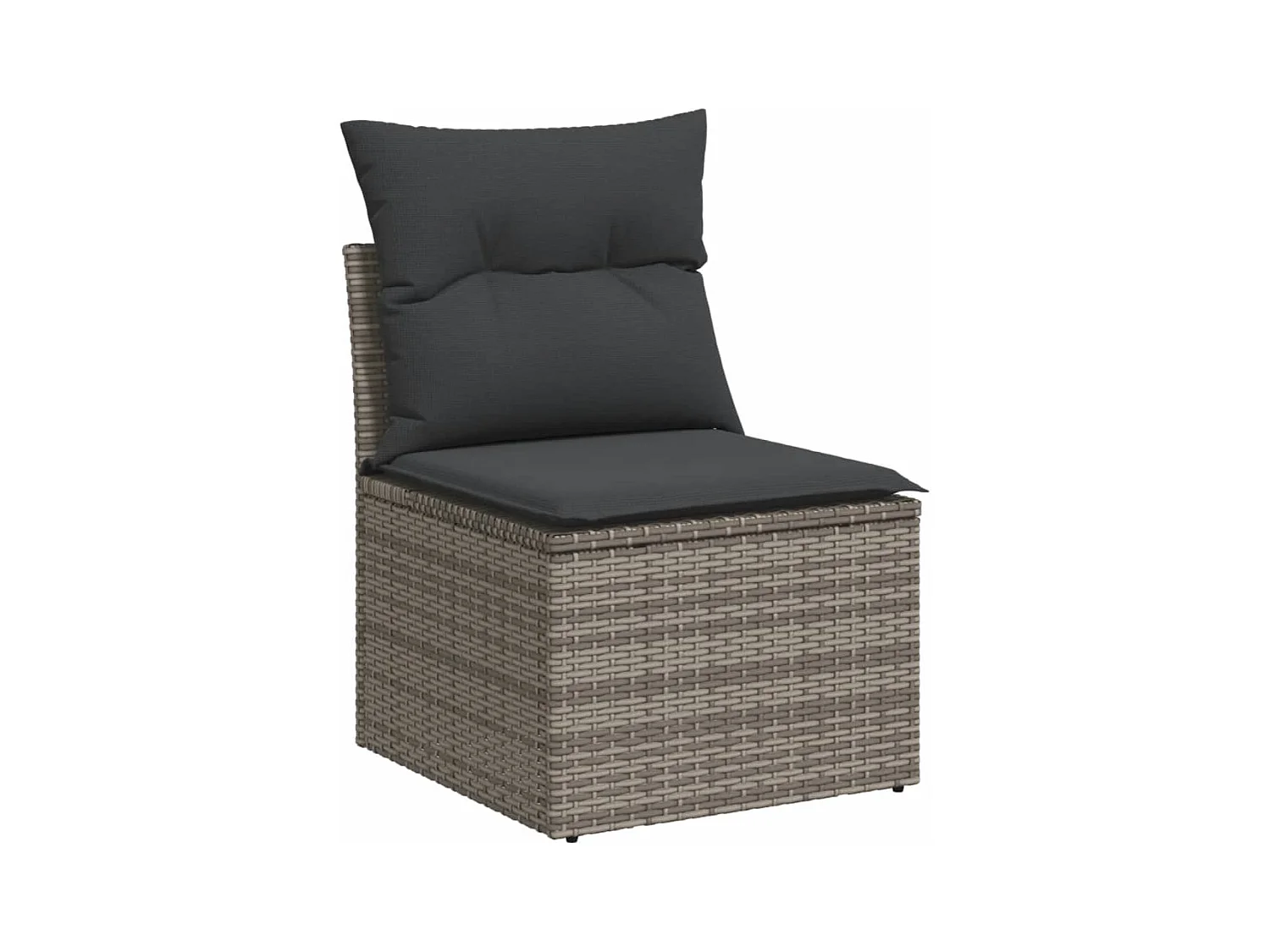 Salon de jardin 4 pcs avec coussins gris résine tressée FR10613