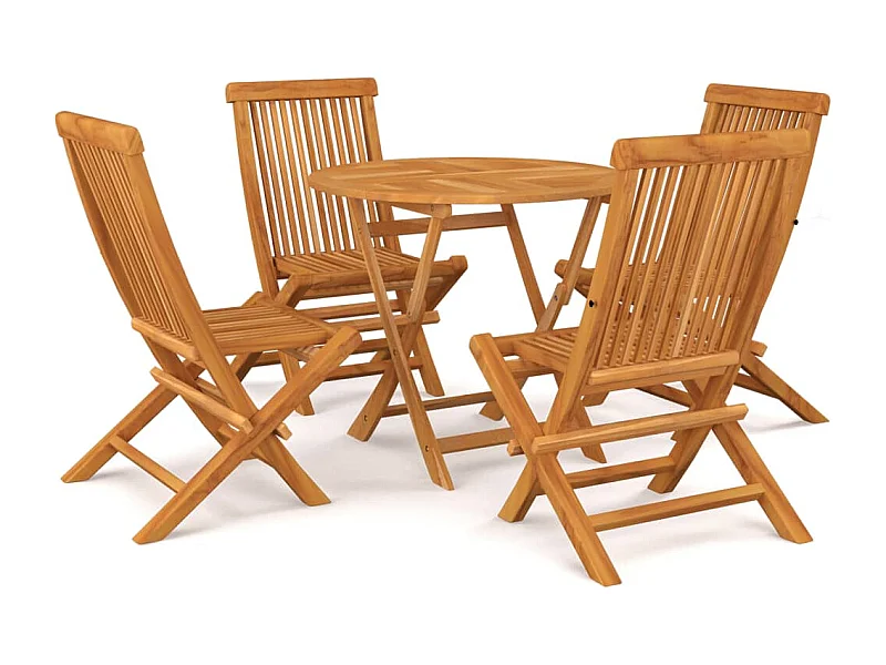Salon de jardin 5 pcs Bois de teck massif FR50125