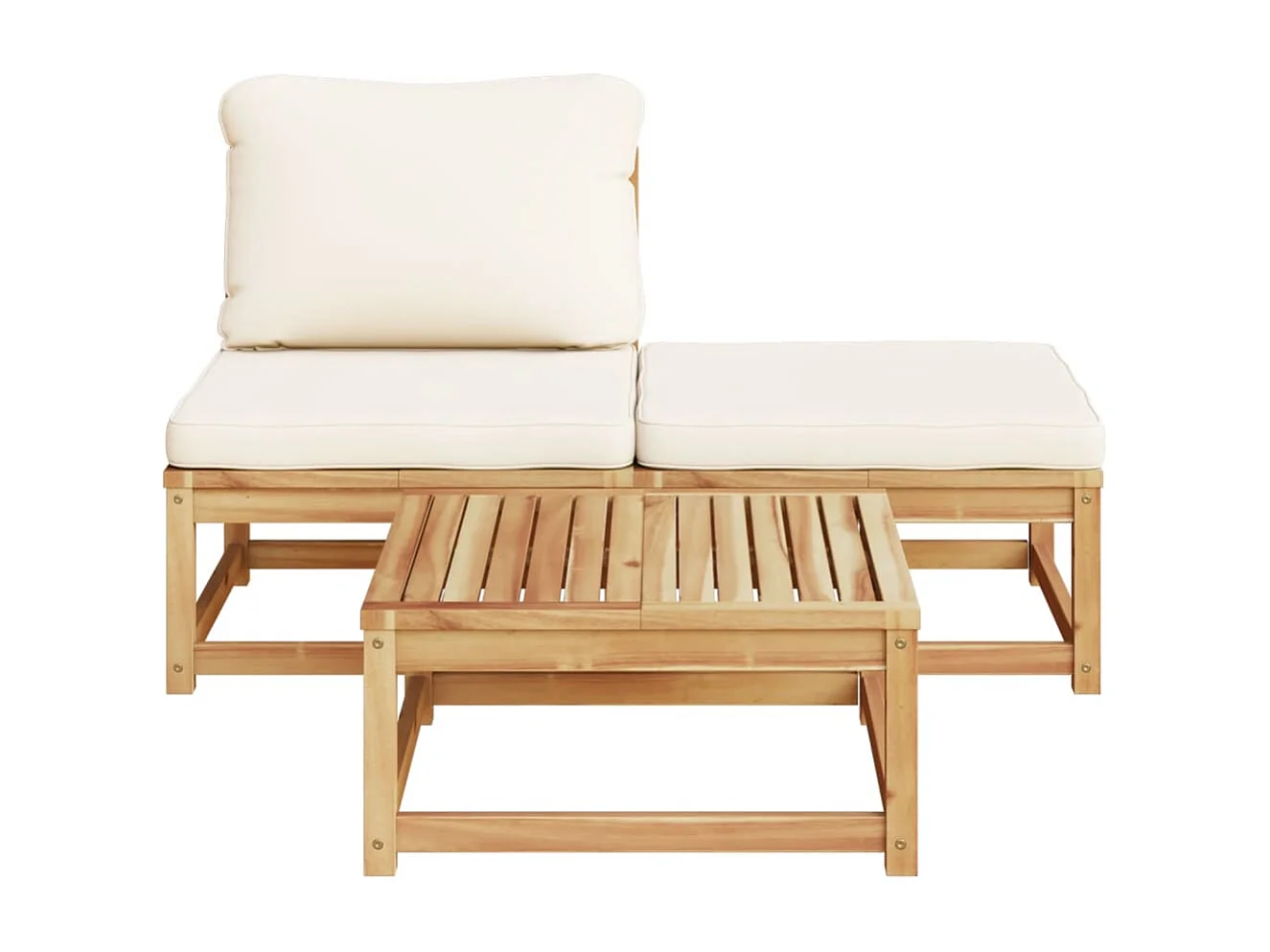 Salon de jardin 3 pcs avec coussins bois massif d'acacia FR36453