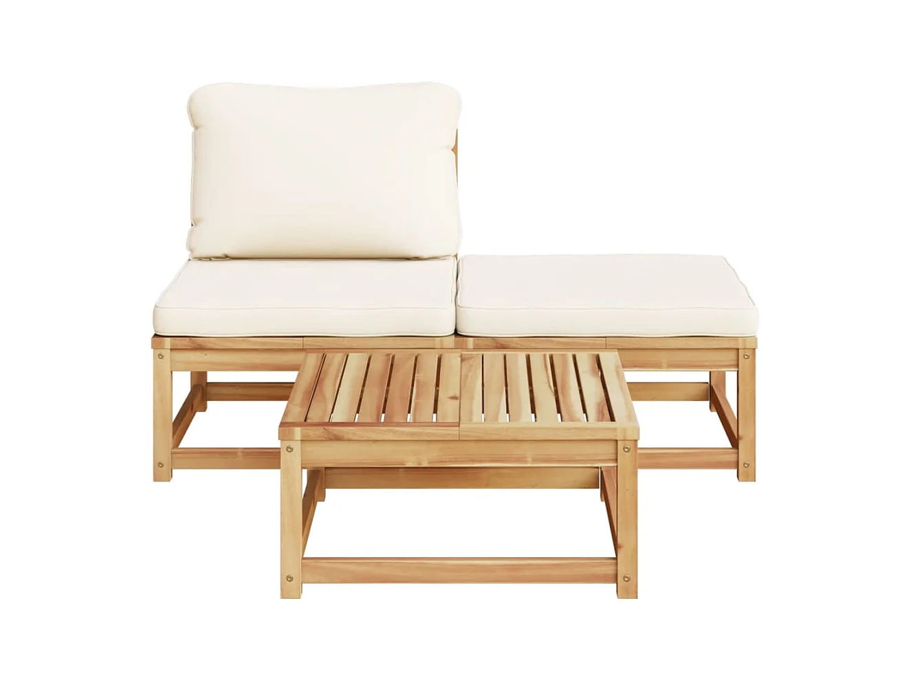 Salon de jardin 3 pcs avec coussins bois massif d'acacia FR36453