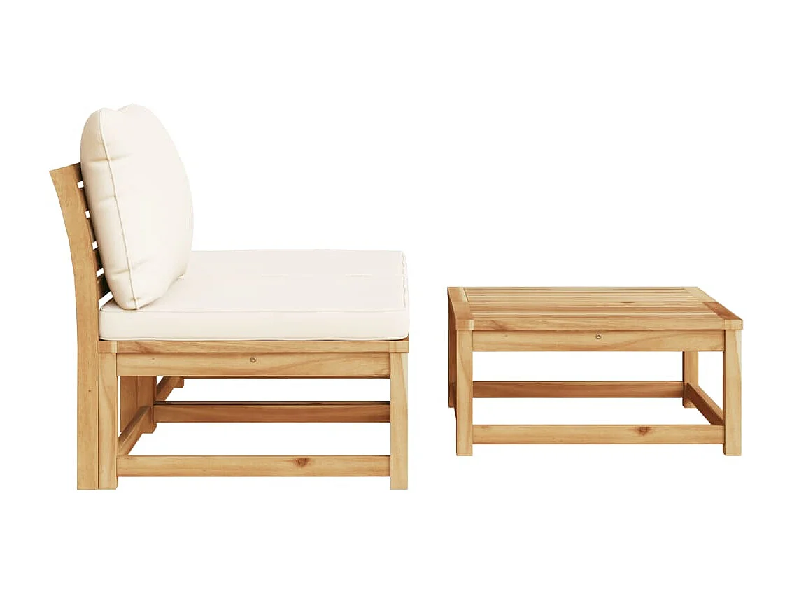 3-delige Loungeset met kussens massief acaciahout BE296975