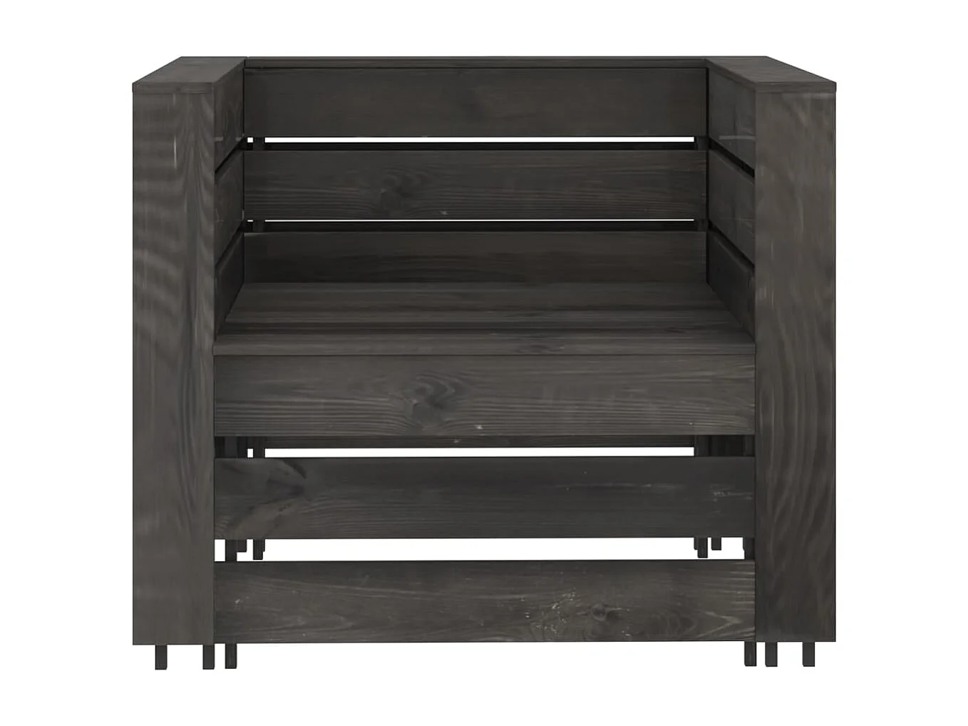 Salon de jardin palette 2 pcs Bois de pin imprégné de gris FR55622