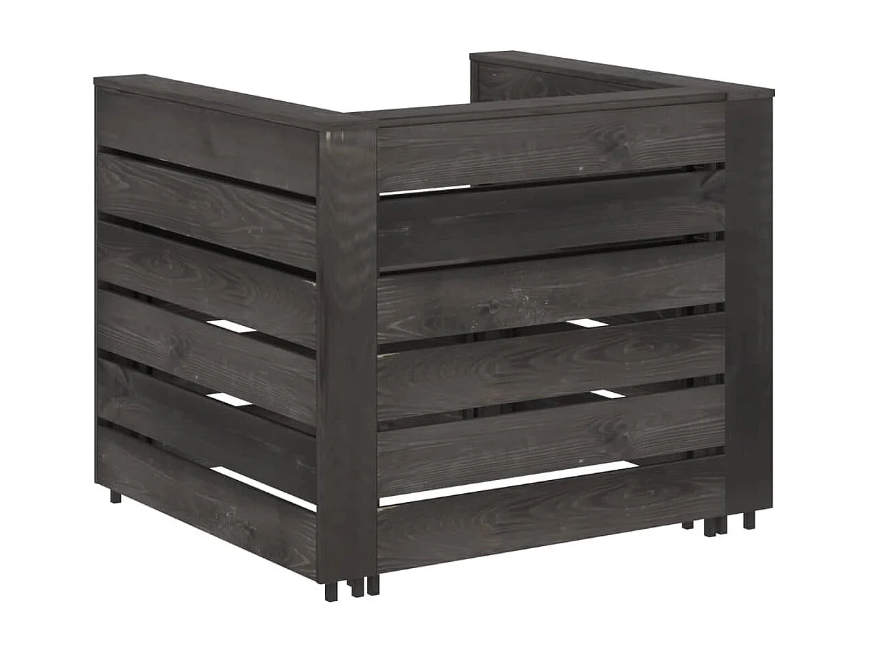 Salon de jardin palette 2 pcs Bois de pin imprégné de gris FR55622