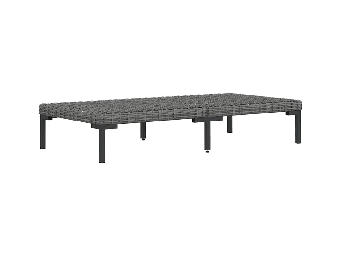 Salon de jardin 3 pcs Gris foncé Résine tressée demi-ronde FR82806