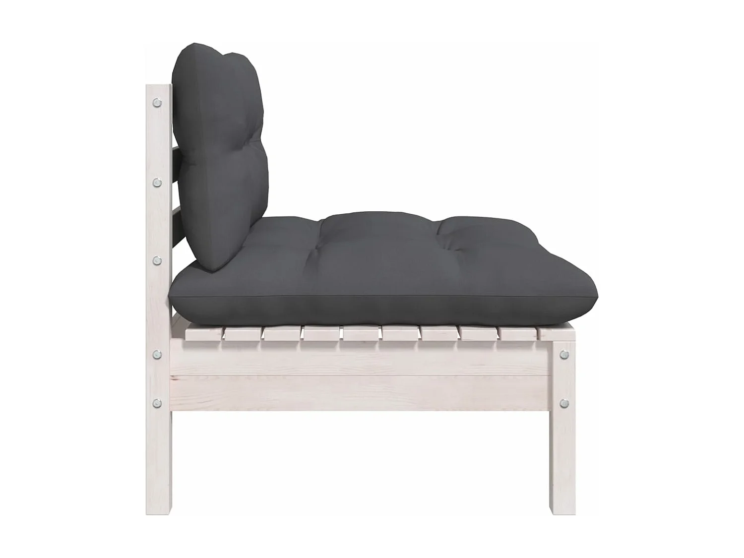 3-delige Loungeset met kussens massief grenenhout wit BE246423