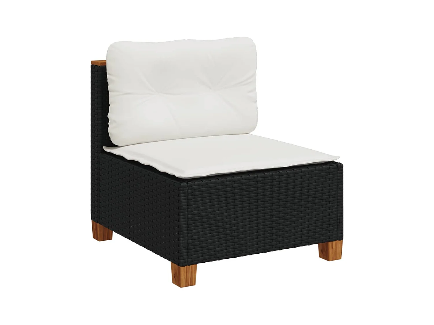 5 pcs conjunto sofás de jardim com almofadões vime PE preto PT256255