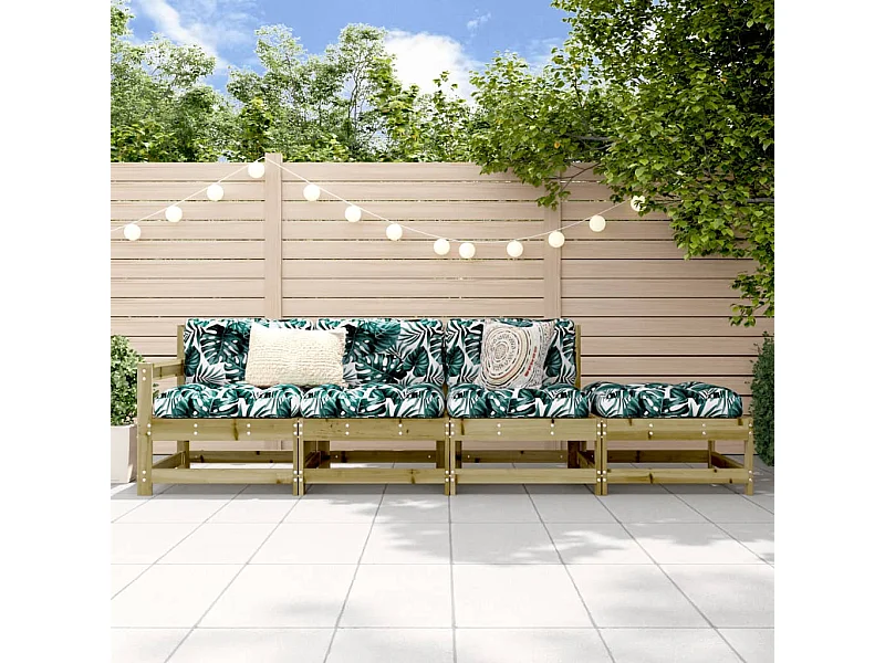 Salon de jardin 4 pcs bois de pin imprégné FR15871