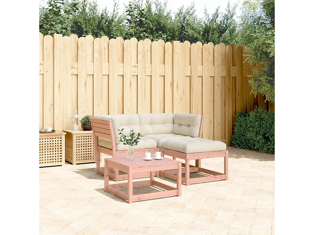 Salon de jardin 3 pcs avec coussins bois massif douglas FR38153