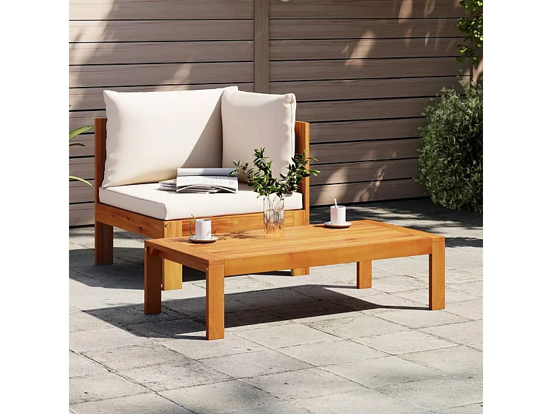 Salon de jardin avec coussins 2 pcs bois massif acacia FR73779