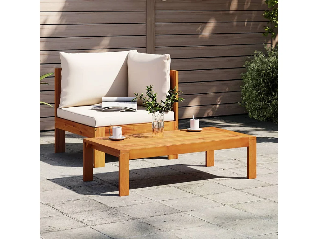 Conjunto de jardín 2 pzas con cojines madera maciza acacia ES435084