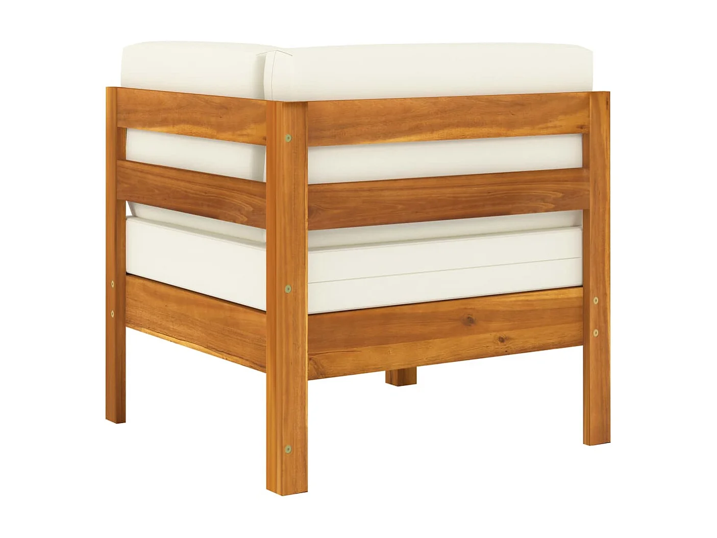 2 pcs conj. lounge de jardim c/ almofadões branco nata acácia PT908314