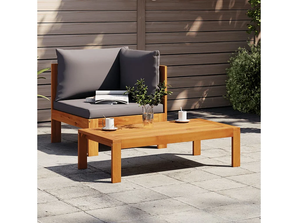 Salon de jardin avec coussins 2 pcs bois massif acacia FR31271