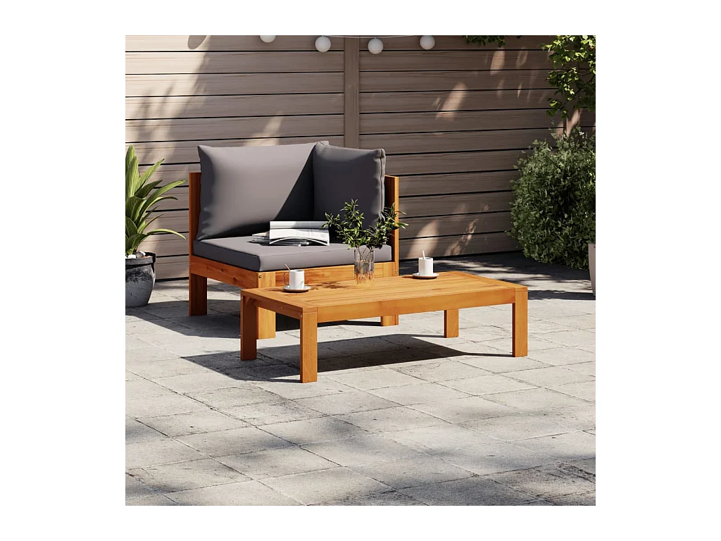 Salon de jardin avec coussins 2 pcs bois massif acacia FR31271