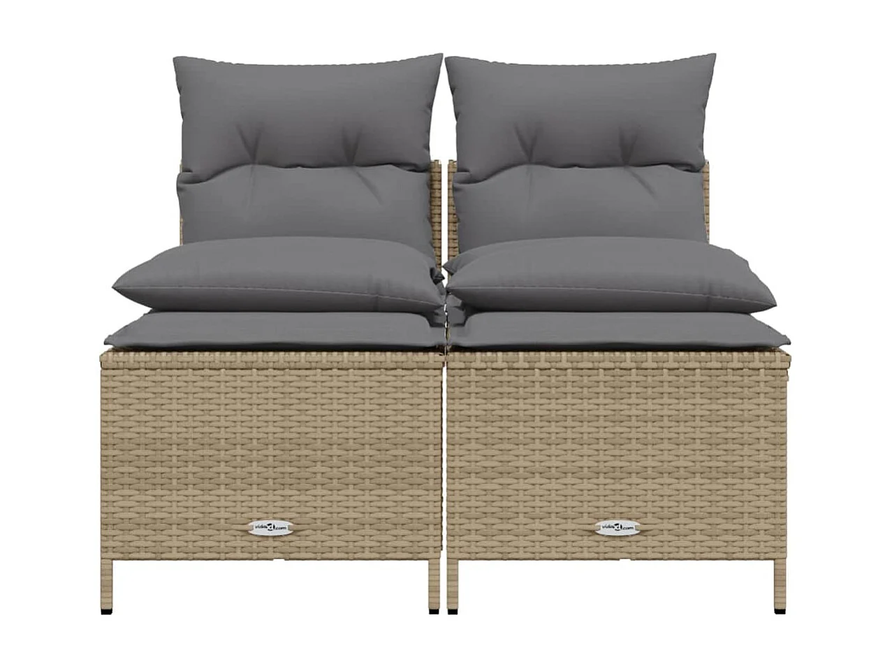 Salon de jardin avec coussins 4 pcs beige résine tressée FR47002