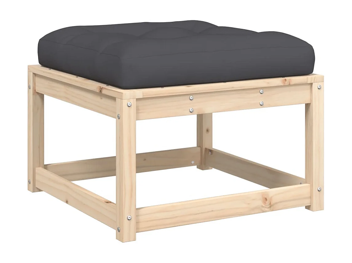 Salon de jardin 3 pcs avec coussins bois de pin massif FR46706