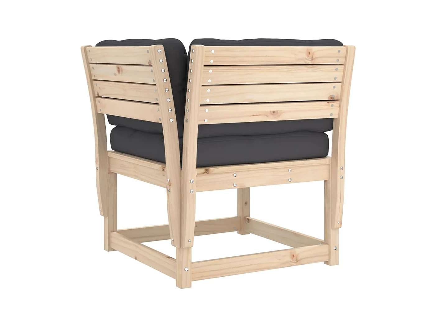 Salon de jardin 3 pcs avec coussins bois de pin massif FR46706