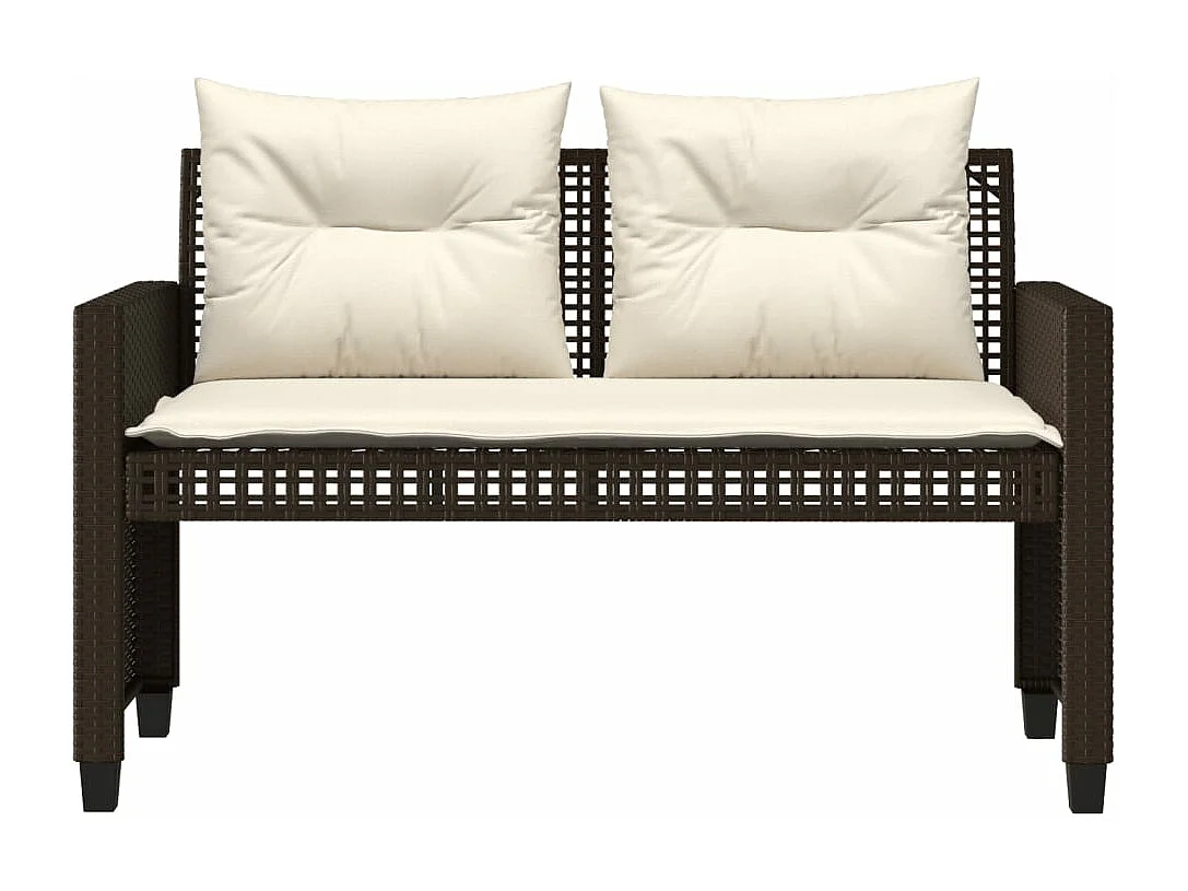 Conjunto de jardín 4 pzas y cojines ratán sintético vidrio marrón ES335373