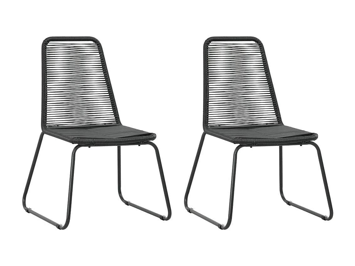 Salon de jardin 3 pcs Rotin PVC Noir FR60449