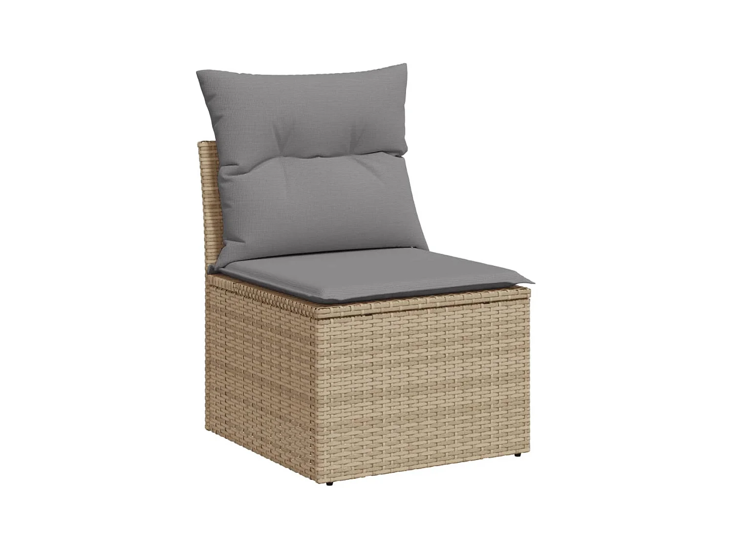 3 pcs conjunto de sofás p/ jardim com almofadões vime PE bege PT645560