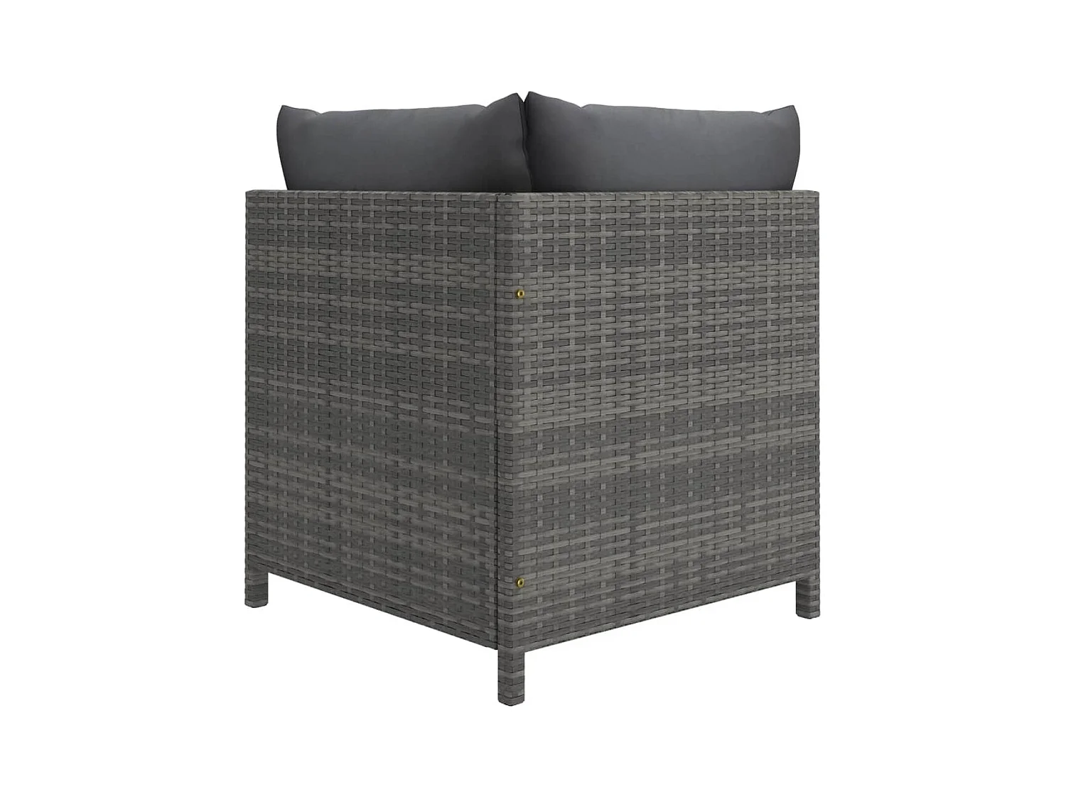 Salon de jardin 3 pcs avec coussins Résine tressée Gris FR29712