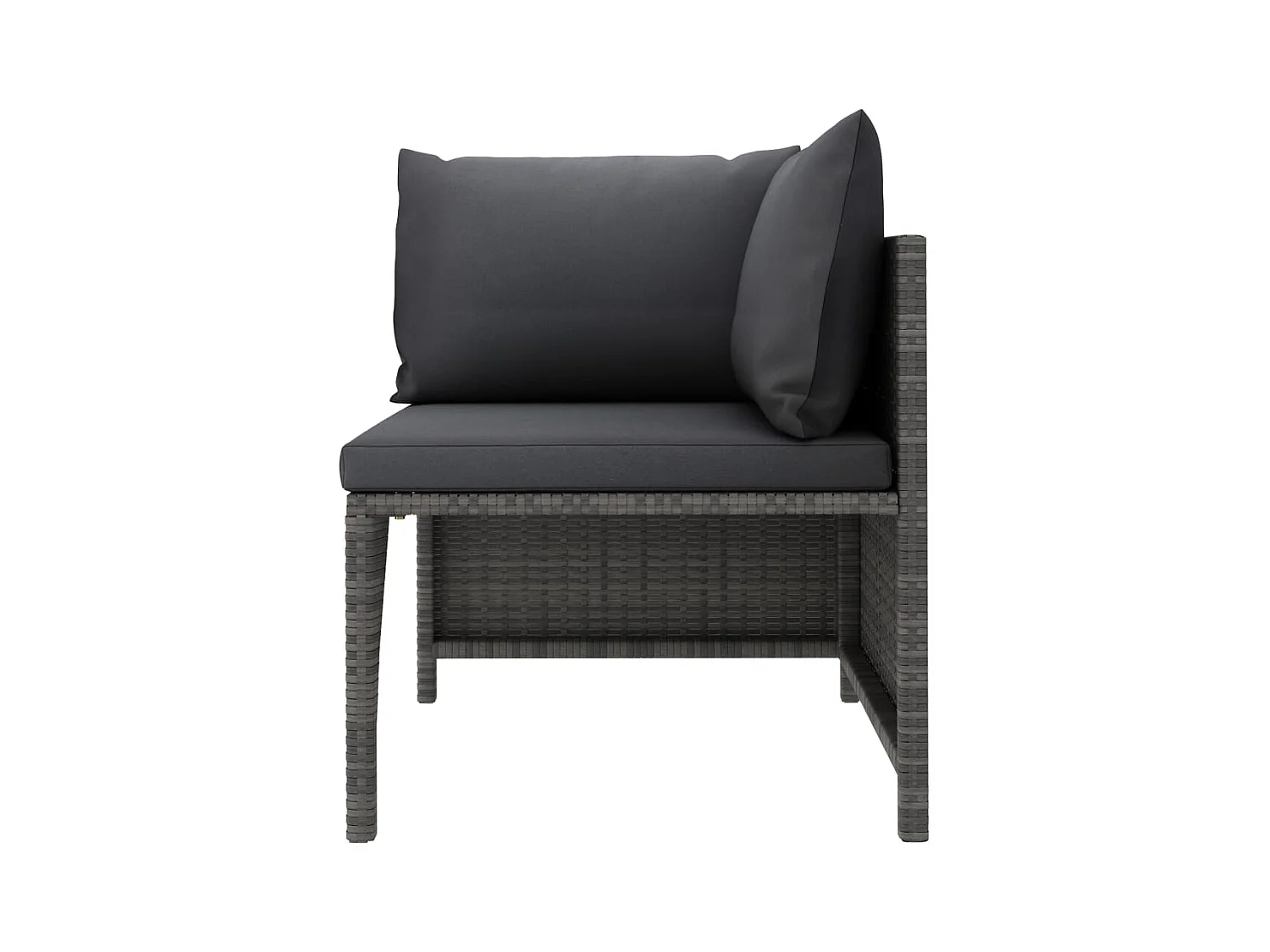 Salon de jardin 3 pcs avec coussins Résine tressée Gris FR29712