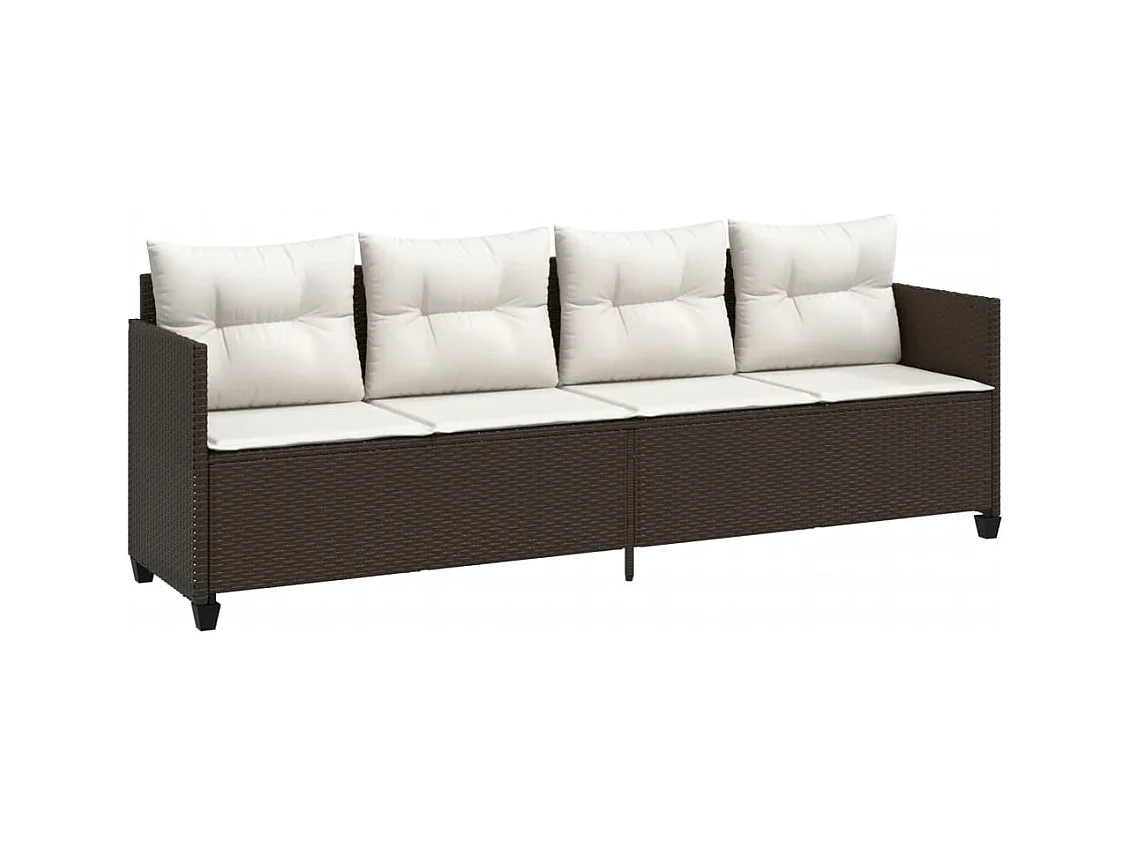 Salon de jardin avec coussins 5 pcs marron résine tressée FR51665