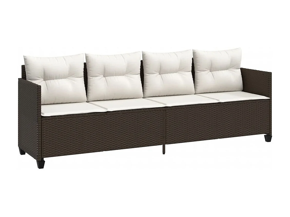 Salon de jardin avec coussins 5 pcs marron résine tressée FR51665