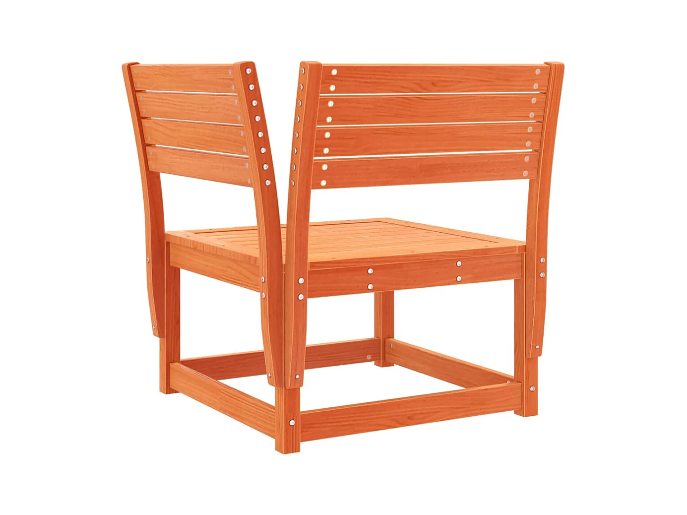 Salon de jardin 3 pcs cire marron bois de pin massif FR81057
