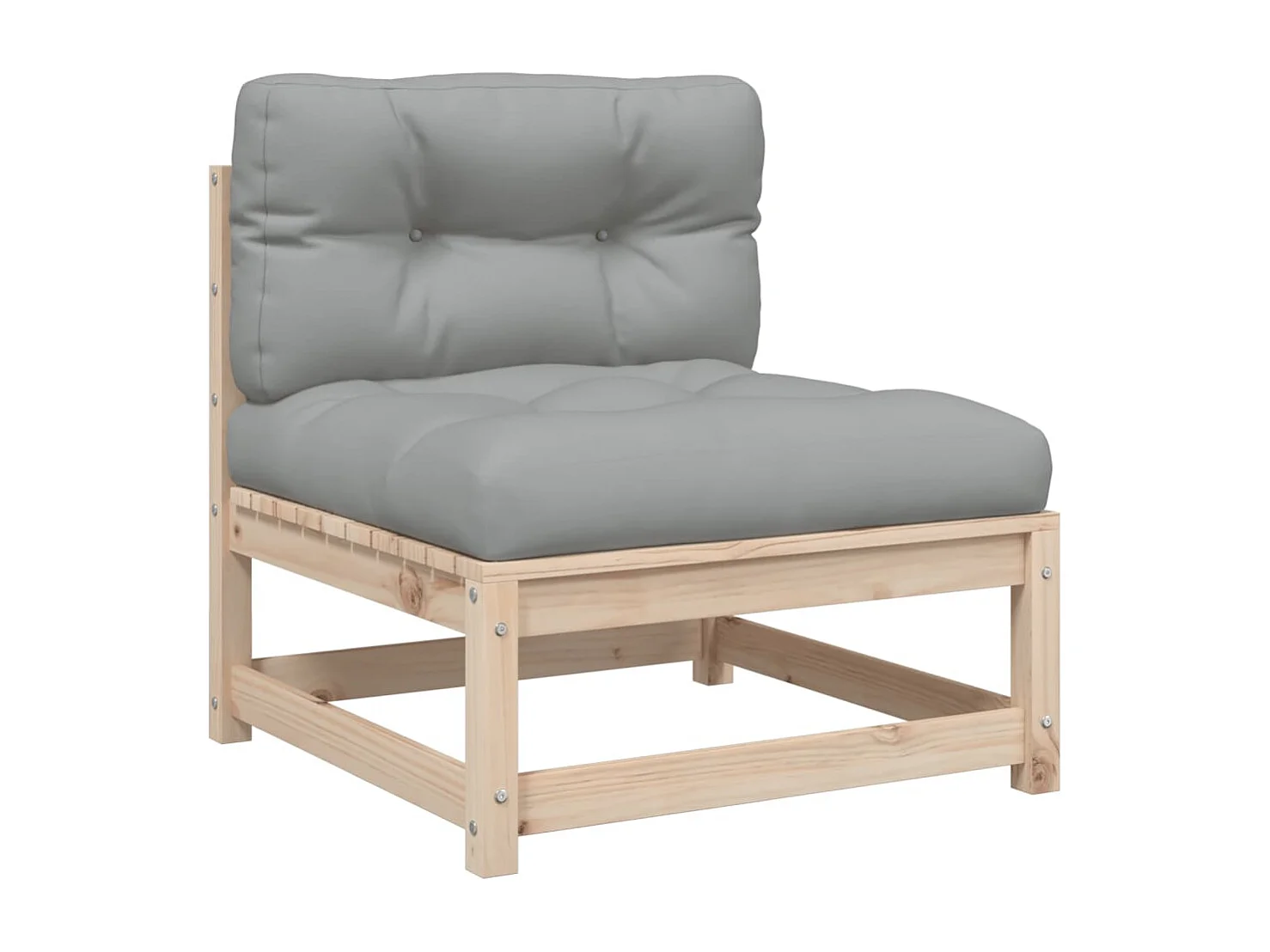 Salon de jardin 3 pcs avec coussins bois de pin massif FR80604